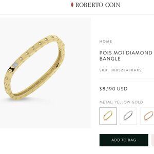 Roberto Coin Pois Moi Diamond & 18K Yellow Gold Bangle Bracelet